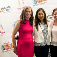 <p>New Agenda Co-Founder Amy Siskind, left, with Panelist/Film Producer Amy Shin, center, and New Agenda VP Karen Gerringer at National Girlfriends Networking Day,</p>