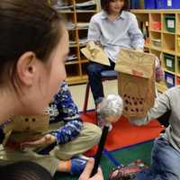 <p>As part of the lesson, the students created their own puppets out of paper bags and gave each of their characters a name and defining traits.</p>