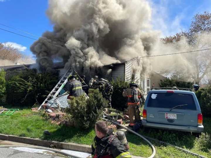 The scene of the fire in Harford County.