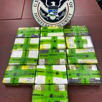 <p>The 13 cocaine bricks weighed a combined 13.7 kilograms, or 30 pounds and three ounces. The cocaine has an estimated street value of nearly $1 million.</p>