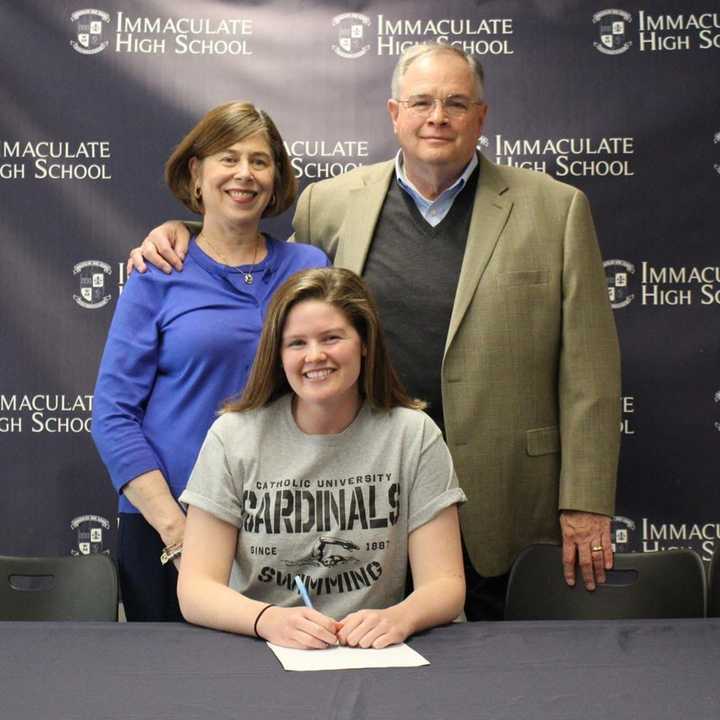 Swimmer Caroline Beal and her family.