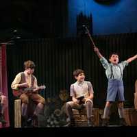 <p>Jordan Cole, right, of New Rochelle, is appearing on tour in &quot;Finding Neverland.&quot;</p>