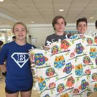 <p>Students at the &quot;Blankets for Preemies&quot; event at Darien&#x27;s Middlesex Middle School,</p>