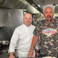 <p>From left: Air Thanos and Guy Fieri from &#x27;Diners, Drive-ins and Dives&#x27; on the Food Network.</p>