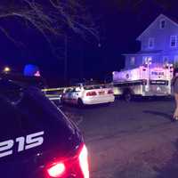 <p>Police on the scene of a shooting in Clarkstown.</p>