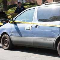 <p>The van that struck an autistic man Monday in New Rochelle.</p>