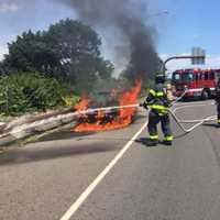 <p>Fire crews from the Norwalk Fire Department worked quickly to knock down the flames.</p>