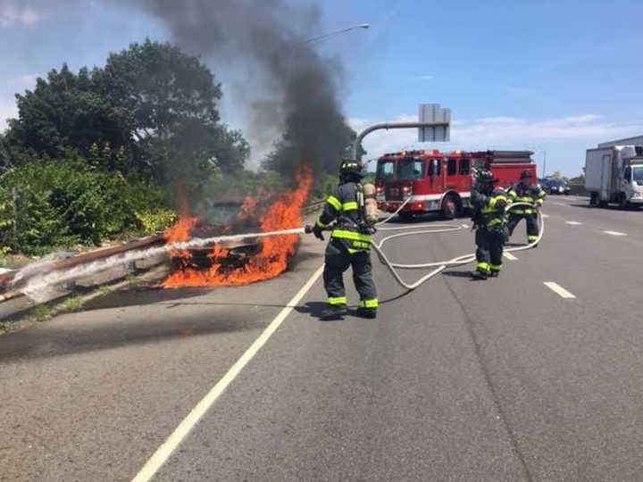 Fire crews from the Norwalk Fire Department worked quickly to knock down the flames.