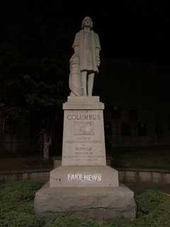 Christopher Columbus Statues In Norwalk, Bridgeport Defaced By Vandals