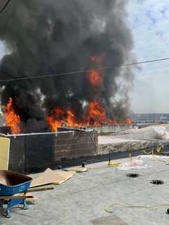 Stamford Firefighters Battle High-Rise Roof Fire