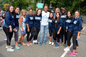 College Of New Rochelle, Mariano Rivera Distribute Backpacks To Students