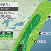 <p>A look at projected rainfall amounts for Tropical Storm Isaias.</p>