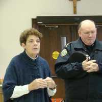 <p>Sister Catherine Howard and Orangetown Police Chief Kevin Nutty.</p>