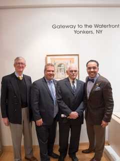 Richard Haas's Exhibition Opening at OSilas Gallery Brings Area Mayors