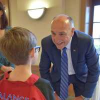 <p>New Bronxville Schools Superintendent Roy Montesano met with members of the Bronxville community during a meet-and- greet reception.</p>