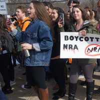 <p>Carmel High School students take part in a national walkout against gun violence.</p>