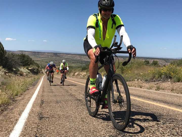 Cyclists on the &quot;Road to Victories” coast-to-coast event.