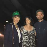 <p>Jessica Biel and Justin Timberlake with Pleasantville resident (and fellow diner) Roberta Lasky at The Inn at Pound Ridge.</p>