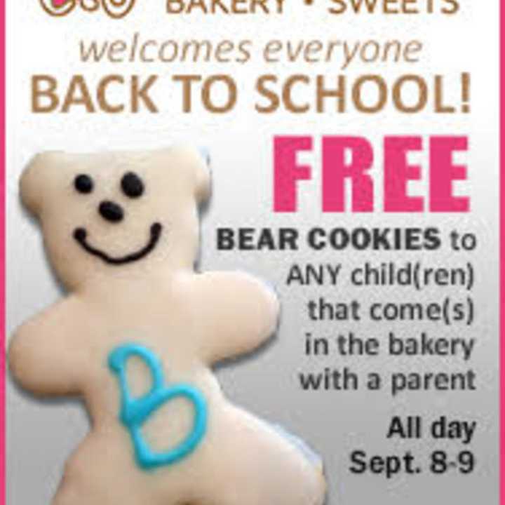 Topps Bakery will give free bear cookies to any children who visit with a parent. 