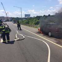 <p>Fire crews from the Norwalk Fire Department worked quickly to knock down the flames.</p>