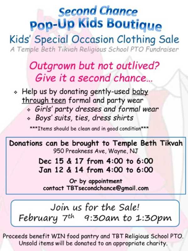 Kids Clothing Sale At Wayne Synagogue