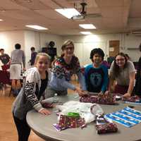 <p>Members of the Village Lutheran Church Youth Group participating in a night of community service.</p>