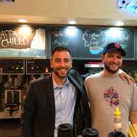 <p>Michael Contopoulos, left, and John Minotti, right, co-woners of Sunshine Coffee Roasters  (SRC) in Larchmont.  The shop will be temporarily closing on Monday, Feb. 20, so it can do a &quot;top-to-bottom&quot; renovation.</p>