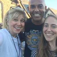 <p>New York Yankee legendary closer Mariano Rivera with the Just-Michael family at National Night Out on Tuesday.</p>