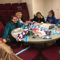 <p>Members of the Village Lutheran Church Youth Group participating in a night of community service.</p>