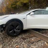 <p>Nick&#x27;s Towing Service removed the stranded Tesla.</p>