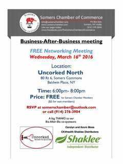 Somers Chamber Schedules Free Networking Event