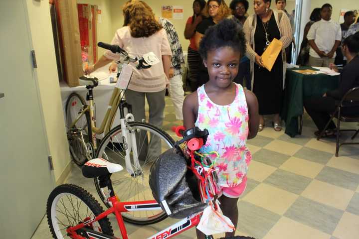 A raffle prize at the luncheon to celebrate summer meals at the Martin Luther King Jr. Apartments in Stamford.