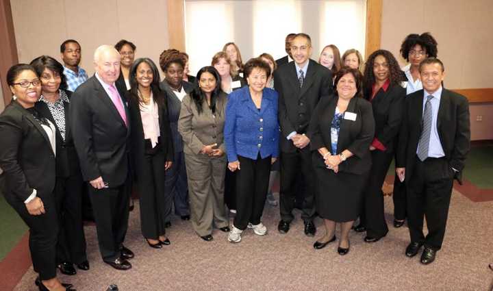 U.S. Rep. Nita Lowey with graduates of the Jobs Training program.