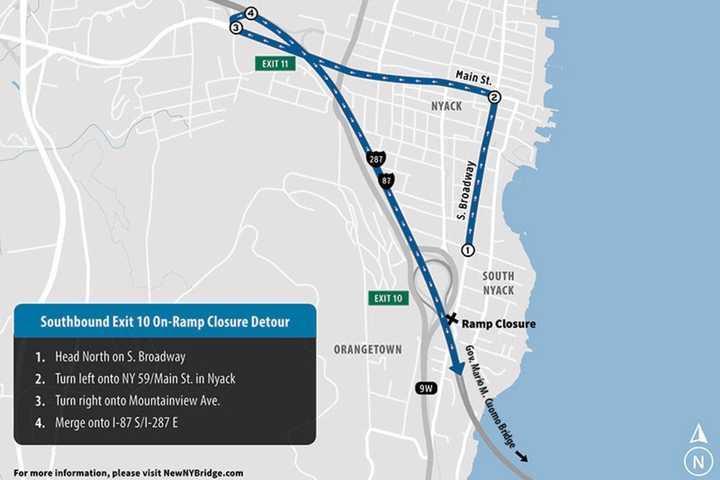 Ramp Closures Scheduled On I-87 Near New Tappan Zee Bridge