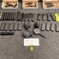 <p>The seized weapons.</p>