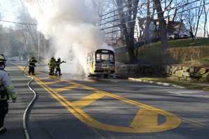 Fire Destroys School Bus During Height Of Morning Commute In Irvington