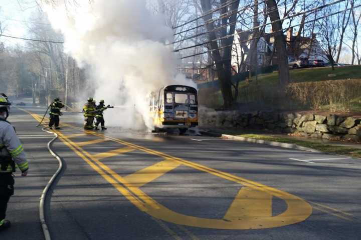Fire Destroys School Bus During Height Of Morning Commute In Irvington
