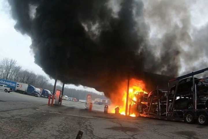 Car Carrier Goes Up In Flames In Cecil County: Fire Marshal