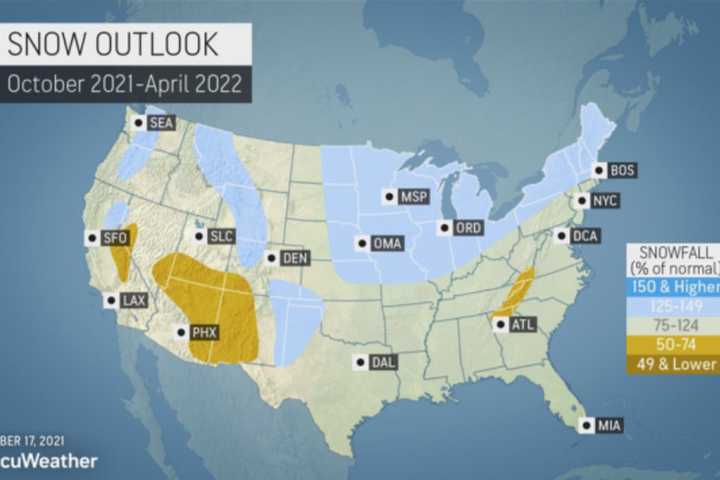 Waves Of Cold Air Could Bring Snow In November, Newly Released Winter Forecast Says