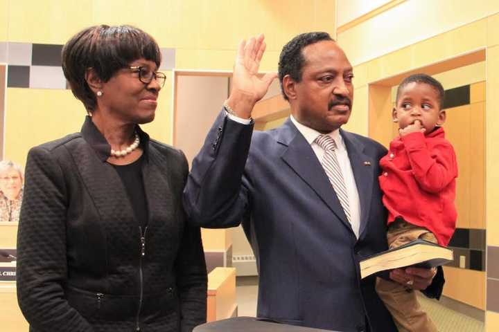 Toney L. Earl (right), chairman of the Rockland County Legislature