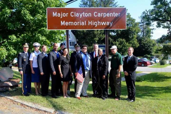 A dedication ceremony was held for Clayton Carpenter Memorial Highway Saturday