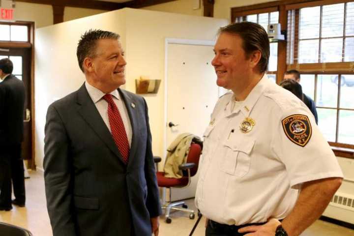 Sen. Terrence Murphy and Peekskill Police Chief Eric Johansen