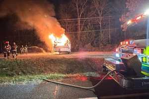 Camper Goes Up In Flames Days After Being Parked In Harford County Lot (VIDEO)