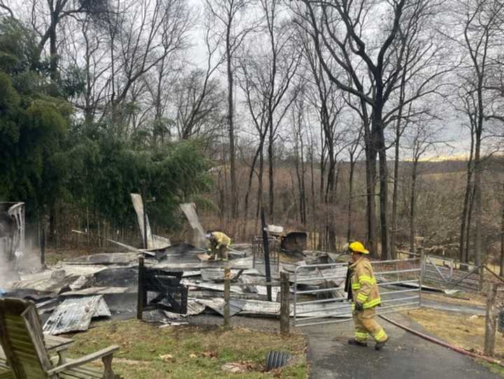 The donkeys and goats escaped, but the pen is considered a total loss in Harford County