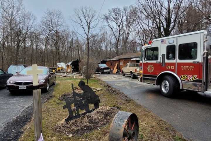 Firefighter Injured Falling Through Harford County Roof Battling Blaze