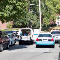 <p>New Rochelle police investigating the accident Monday afternoon.</p>