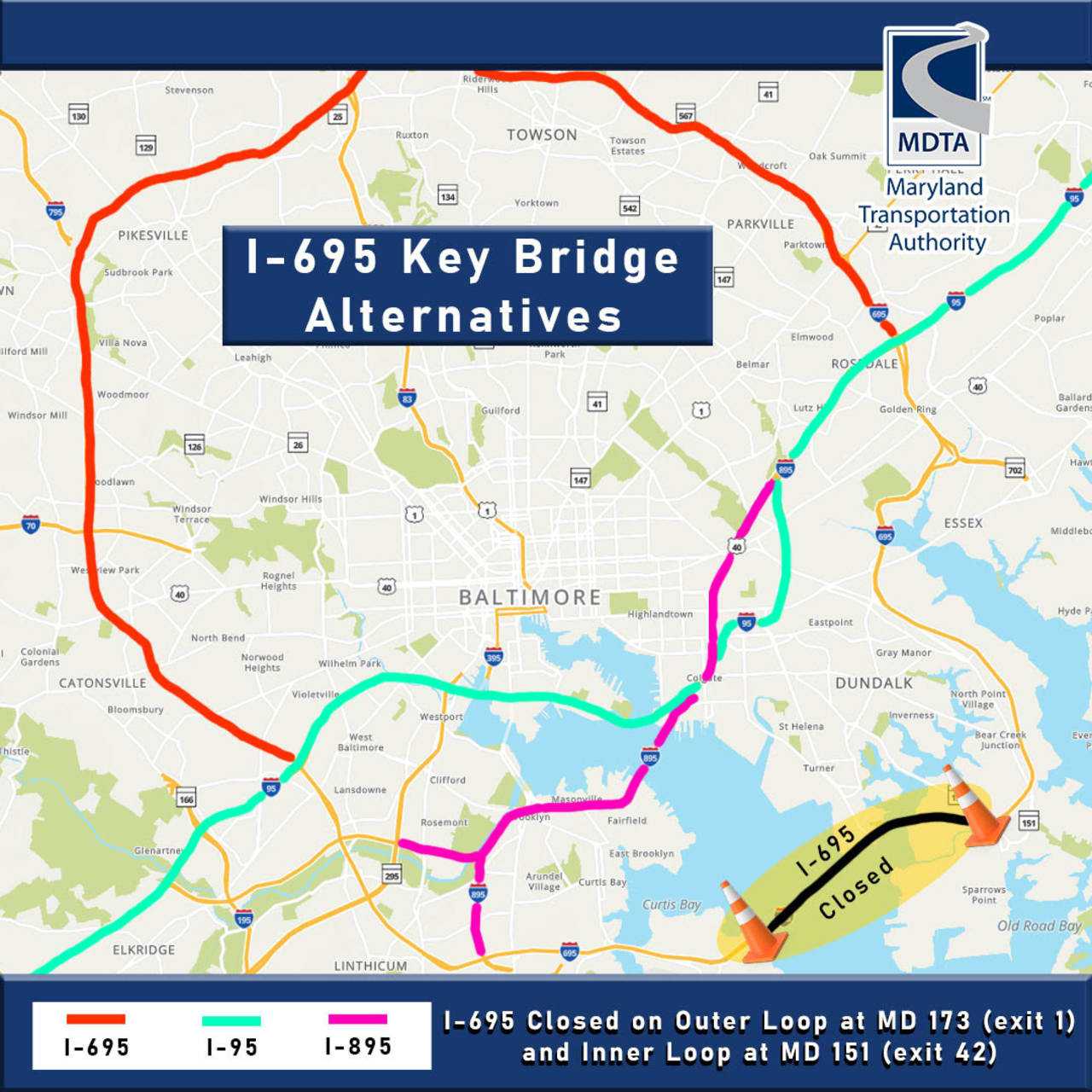 New I-695 Inner Loop Closure Point To Take Effect Monday: Maryland ...