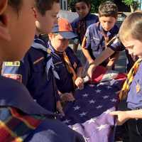 <p>Rutherford boy scouts and cub scouts participated in a Flag Day ceremony.</p>