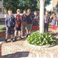 <p>Rutherford boy scouts and cub scouts participated in a Flag Day ceremony.</p>