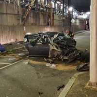 Woman Critical After Crashing Into Wall Near Train Station In Fairfield County
